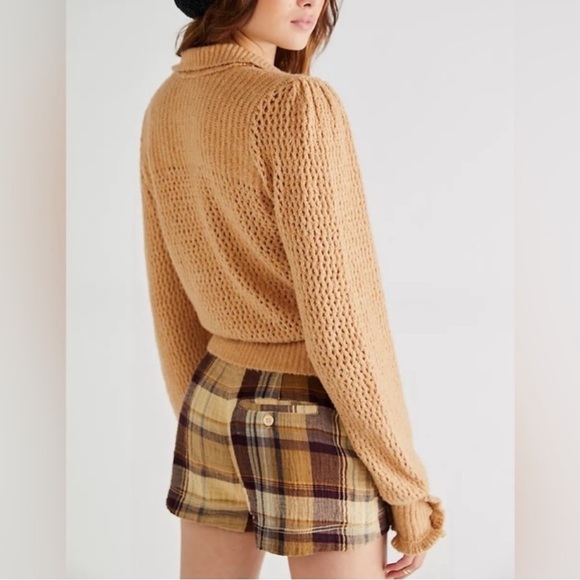 Free People Snowdrift Pullover In Camel Knit Sweater - Picture 5 of 17